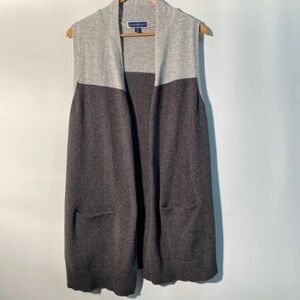 Karen Scott Light and Dark Gray Knit Cardigan